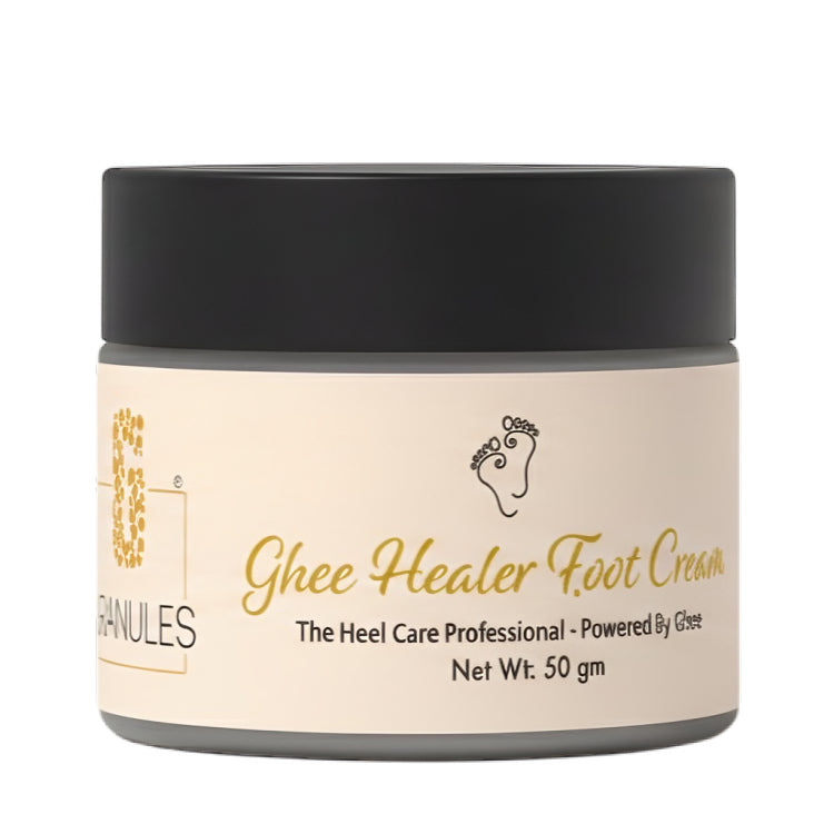 Ghee-based foot cream for dry heels
Natural foot care with desi ghee
Deep moisturizing foot cream for cracked feet
Ayurvedic heel repair with pure ghee
Soft and smooth feet with daily care
Hydrating ghee foot cream for rough skin
Traditional foot care inspired by Ayurveda
Ghee-powered foot cream for healthy feet
Premium heel repair cream with natural ingredients
Daily foot moisturizer with ghee goodness
Natural cracked heel repair cream
Comforting care for dry and tired feet
Healthy foot care with ghee nour
