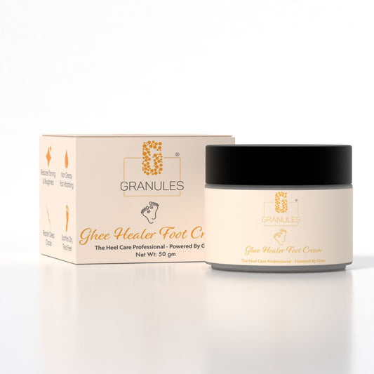 Ghee-based foot crack cream for dry heels
Natural foot cream for cracked feet
Deep moisturizing heel repair cream
Ayurvedic foot care with desi ghee
Soft and smooth feet with daily care
Hydrating foot cream for rough skin
Natural heel repair inspired by tradition
Daily foot care for healthy looking feet
Ghee-powered foot cream for dry skin
Premium foot moisturizer for cracked heels
Traditional skincare for foot repair
Intense hydration for dry and rough feet
Comforting care for tired feet
Healthy foot care 