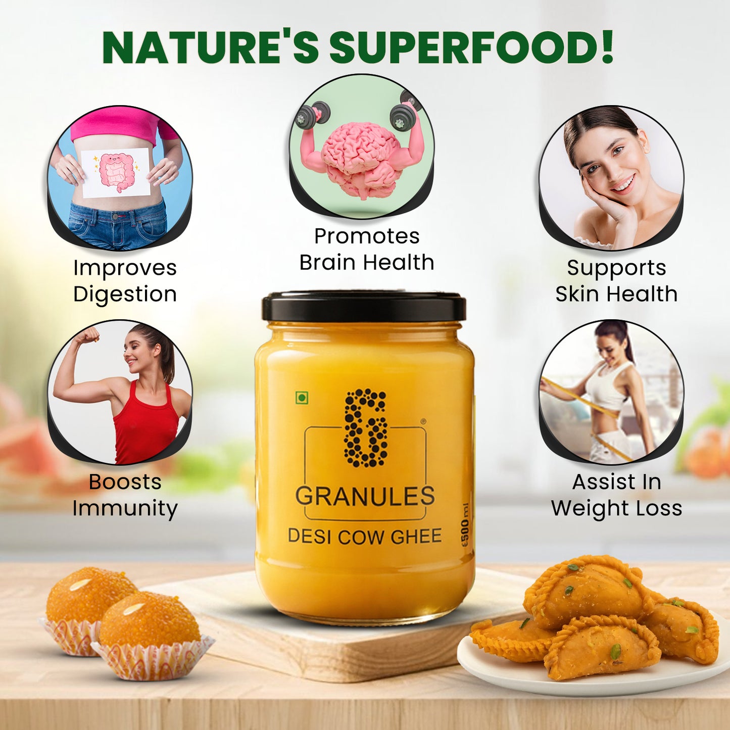 Rich in traditional nourishment
Supports healthy lifestyle and wellnessa
Perfect for daily cooking and meals
Made using traditional methods
Pure and authentic desi goodness
Adds rich aroma and taste to food
Ideal for wellness and balanced living
Trusted source of healthy fats
Inspired by Ayurvedic traditions
Natural goodness for everyday use
Crafted for purity and quality
Suitable for cooking and rituals
Wholesome nutrition for families
Traditional Indian kitchen essential
Pure cow ghee for better living