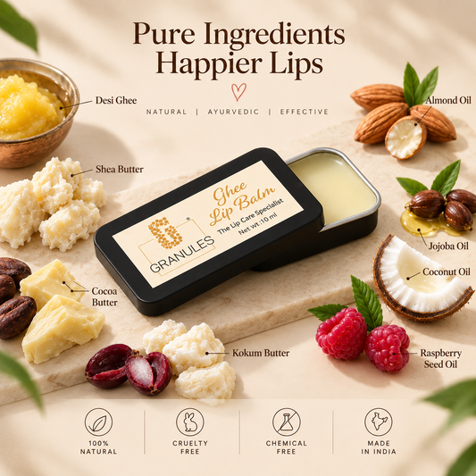 Granules Ghee Lip Balm | Made with Natural Butters & Oils | 10ml